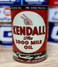 Vintage Kendall Motor Oil Can Quart Empty