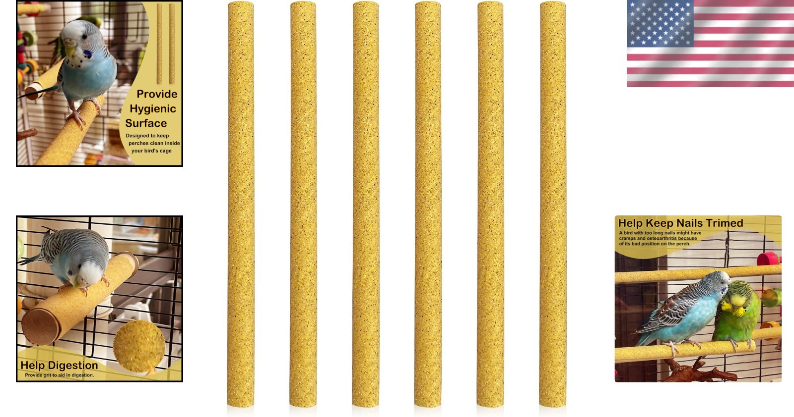 Small Sand Perch Covers for Canaries and Parakeets - Nail Care Essential, 6-Pack thumbnail 2