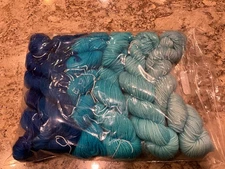 Dragonfly fibers Traveller gradient kit 100% superwash merino yarn 