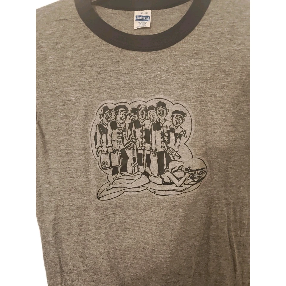 Vintage 1980s United States Rifles Hunting Ringer T-Shirt Gray Large Made In USA - Image 2 of 4