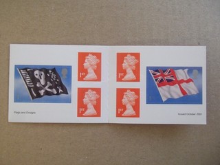 GB ROYAL MAIL FLAGS AND ENSIGNS BARCODE STAMP BOOKLET 6 x 1ST [9]
