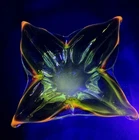 Glowing Star  vintage Murano Style Art Glass Ashtray Dish Glows.