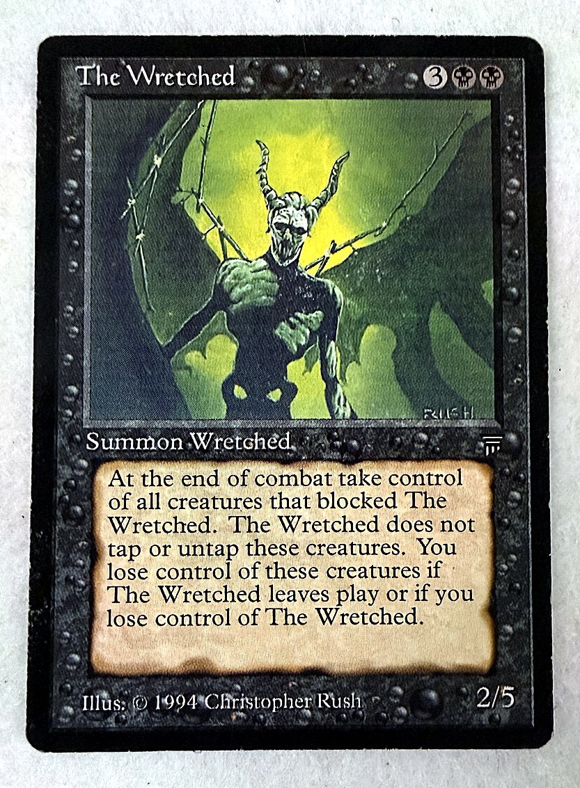 The Wretched Legends MTG 1994 Black Creature Magic the Gathering VG