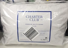 Charter Club Premium White Down Medium Density STANDARD / QUEEN Pillow