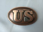 US Military Civil War Solid Brass Oval Belt Buckle Union 3.25" x 2" FAST Ship