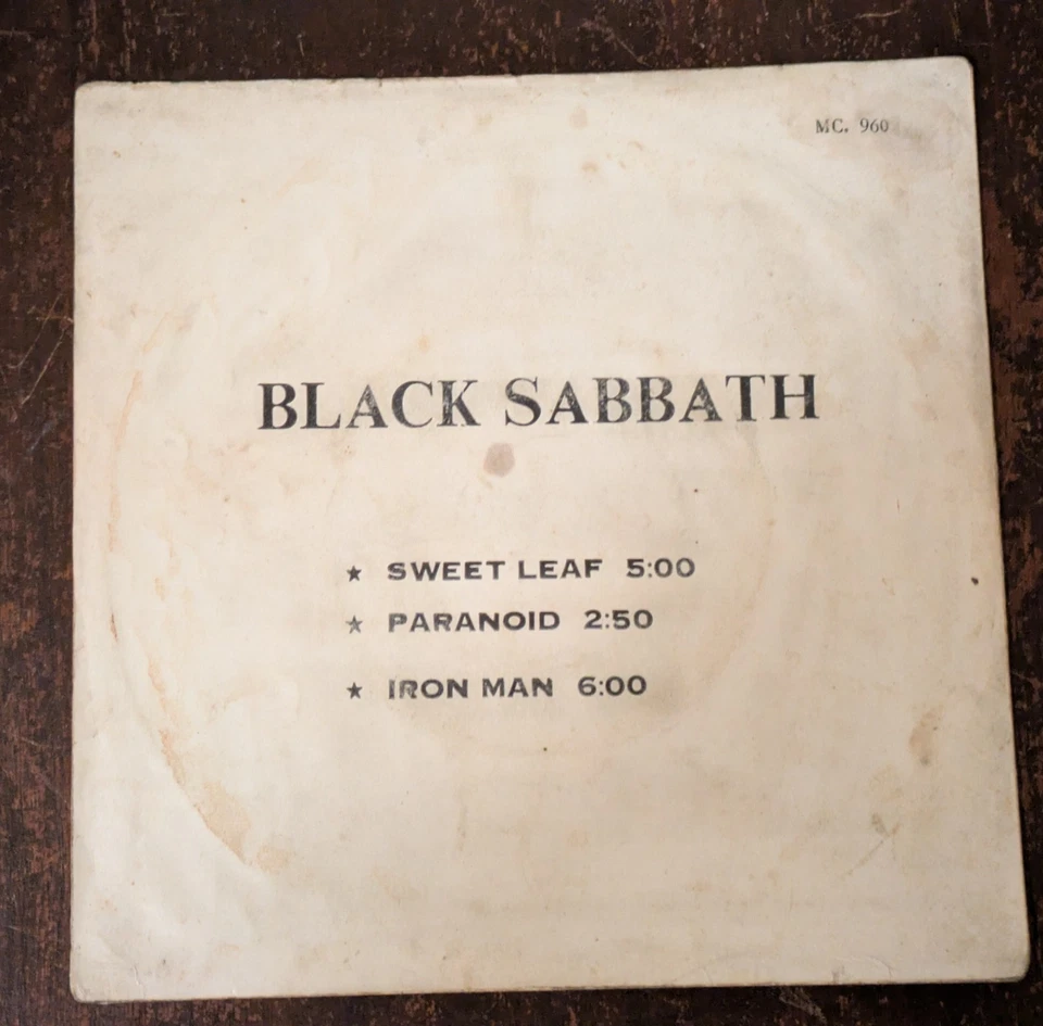 Black Sabbath Ultra Rare Thai Iron Man/Paranoid/Sweet Leaf EP VG+ - Image 2 of 4