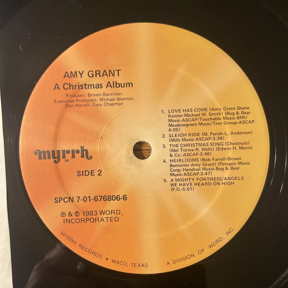 Amy Grant / A Christmas Album LP Myrrh 1st USA Press + Inner GF Xian Holiday EX! Foto 3 de 4