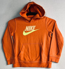 Nike Kids Sweatshirt Hoodie Size Small Orange Pockets