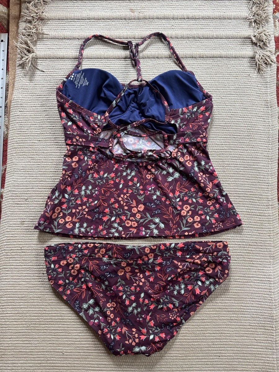 Title Nine Tankini Swim Suit Women's 38 C Top large bottoms floral