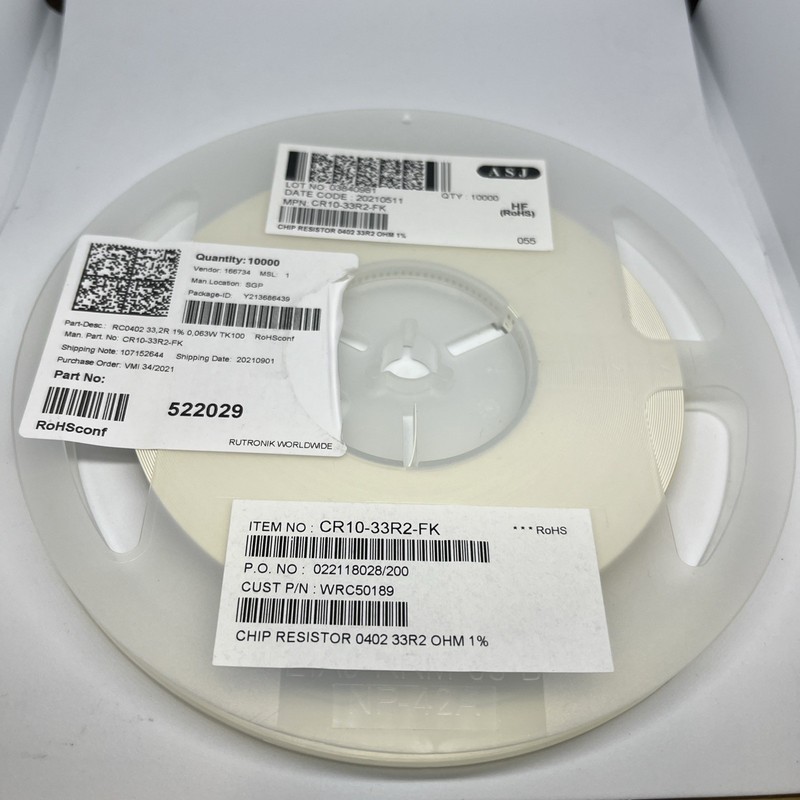 10000 PCS ASJ CR10-33R2-FK RES 33.2 OHM 1% 1/16W 0402