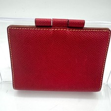 Hermes Rosso Giallo Pelle Globo Trotter PM Mini Agenda Porta Carte Portafoglio Bifold