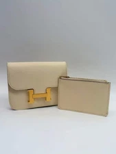Hermes Epsom Slim Constance White/Gold with Box HR47