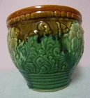 Brush McCoy Majolica Vase 1937 Vintage Art Pottery Green Jardiniere Planter #274