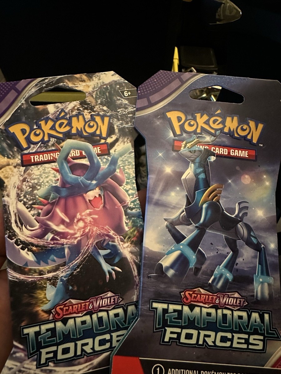 pokemon temporal forces sleeved booster pack Pokemon: Scarlet & Violet (SV05) A rupture in time brings wild beasts and cyber visions to battle in the Scarlet Opening NEW Pokemon Temporal Forces