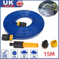 15M Flat Food Grade Water Hose Pipe & Connectors For Caravan Motorhome Boat