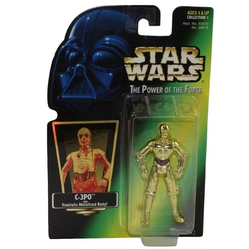 Star Wars Power of the Force POTF Green Card C-3PO Green Holo Card