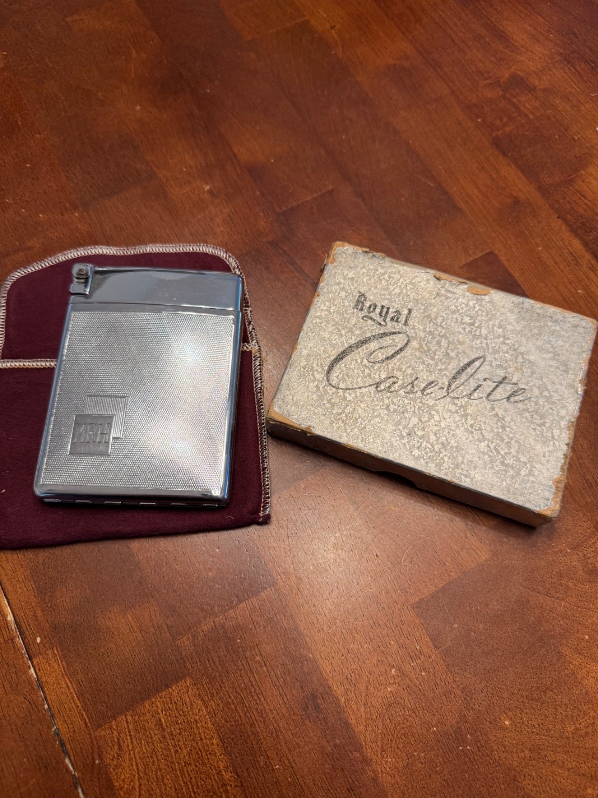 & Cigarette Case Combo W/felt Pouch Tobacciana Wgm