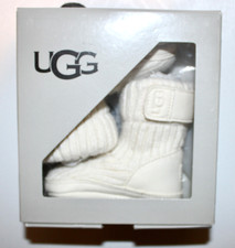 NIB UGG Infant Unisex Cream Skylar Knit Booties sz US 4-5 fits 12-18 Months