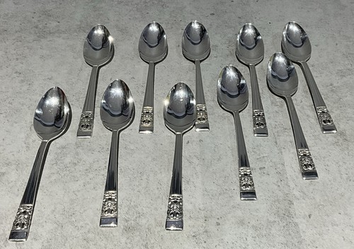 Oneida Coronation Hampton Court Silverplate 5 O’clock Coffee Spoon Set Of 10 - Picture 1 of 3