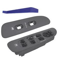 Window Switch Control+Gray Bezel 3PCS Set for 2002-2009 Dodge Ram 1500 2500 3500