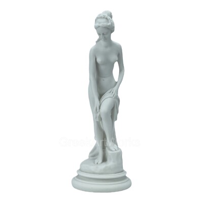 Badende Venus Aphrodite Guss Marmor Skulptur Statue Nackt Akt Sexy Frau 23cm