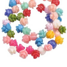 50pcs Mixed 6mm Flower Shape Artificial Coral Loose Beads For Jewelry Making