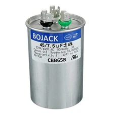 BOJACK 45+7.5 uF 45/7.5 MFD ±6% 370/440 V AC CBB65 Dual Run Circular Start Ca...