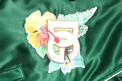 DOLCE & GABBANA Jacket Green Floral DG Logo Full Zip Bomber IT46