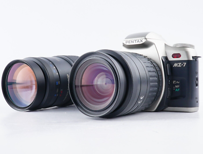 EX+5 PENTAX MZ-7 Film Camera w/ FA 100-300mm , 28-80mm AF Zoom