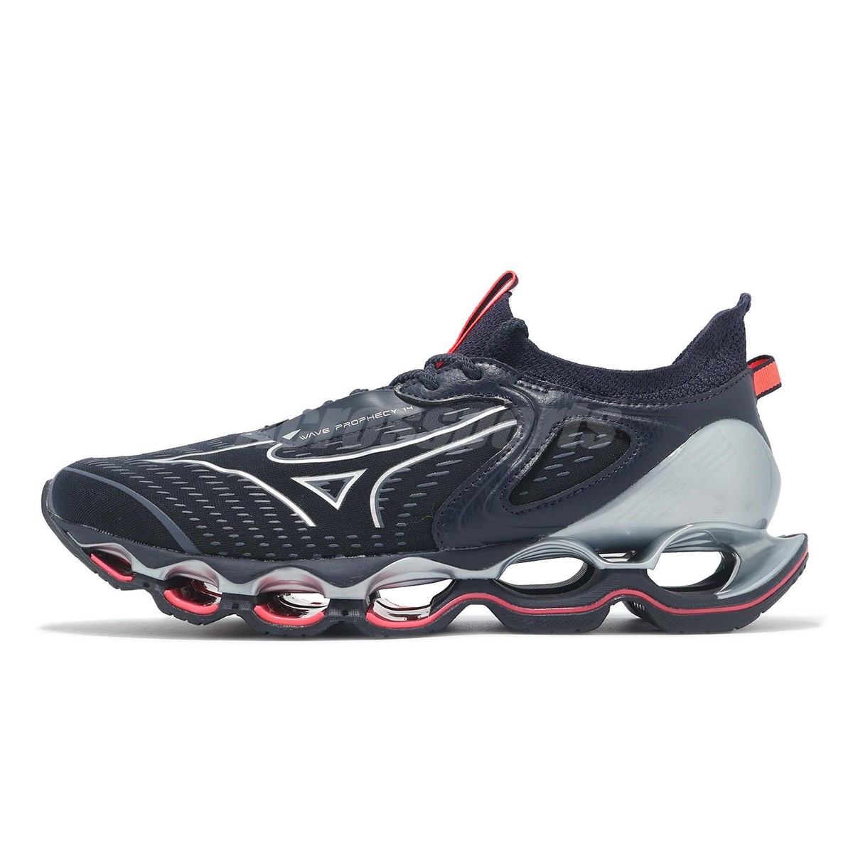 Mizuno Wave Prophecy 14 Navy Silver Men Road Running Jogging