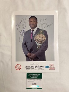 JOE FRAZIER & SON MARVIN FRAZIER SIGNED 8 X 11 AUTOGRAPH AUTO SGC COA