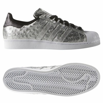 adidas superstar silver trainers