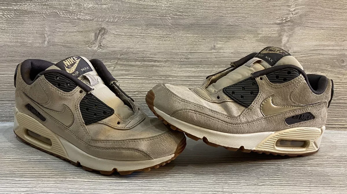 bule Citron Jep Nike Air Max 90 Premium Suede Women&#039;s Beige Gold 818598-200 Size 7.5  *Details* | eBay