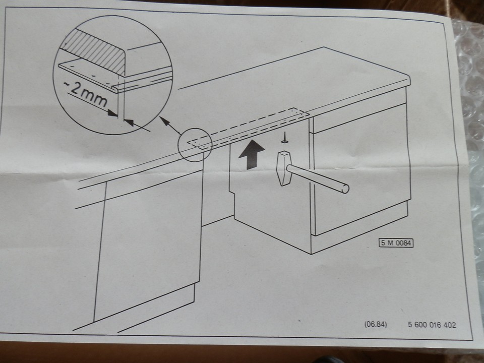 New Dishwasher Moisture Shield Under Worktop Protector, Steam/Vapour
