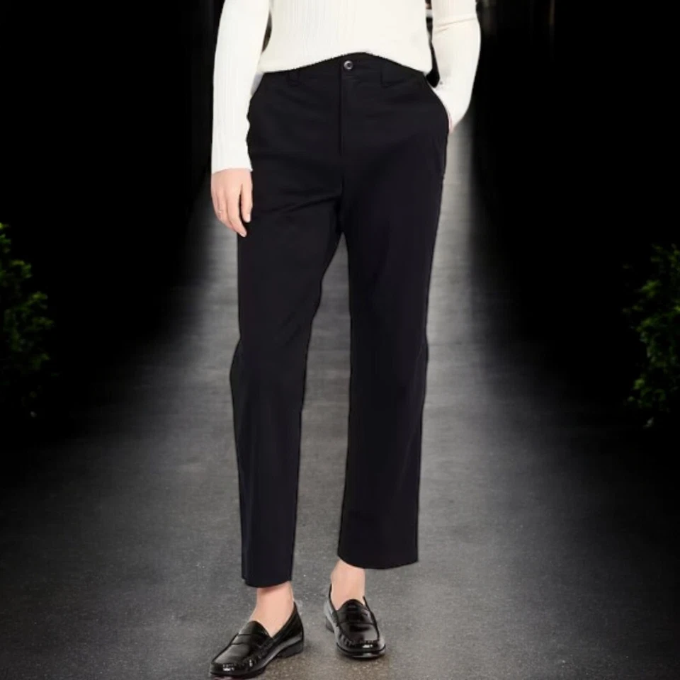 Pantalones chinos OGC de cintura alta azul marino antiguos para mujer - talla L - negros o tostados Foto 2 de 4