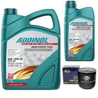 MotoröL Set Addinol 10W-40 Semi Synth 6 Liter + ÖLfilter FüR Ford Transit Bus