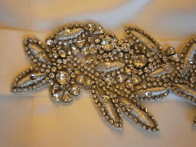 Kleinfeld Wedding Gown Sash Belt Silver Swarovski Crystals Satin Ivory NWOT Kleinfeld Wedding Dress Gown Sash Belt Silver Swarovski  main image 4