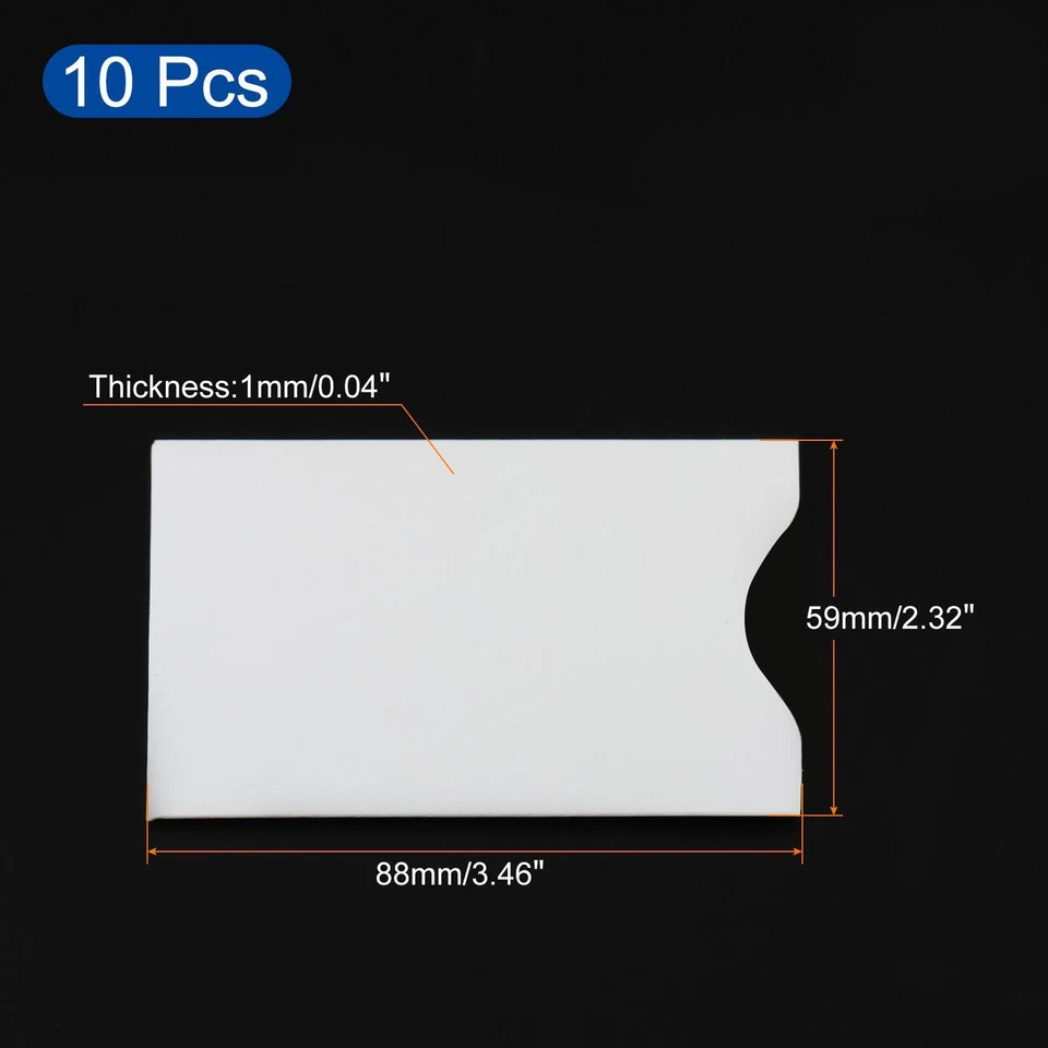 RFID Bloqueo Gruesas Crédito Tarjeta Fundas,10 Paquetes Sin Contacto ,Blanco - Imagen 2 de 4
