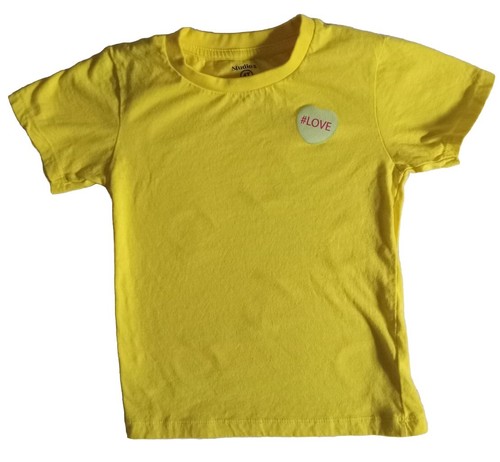Valentines Day Shirts For Boys/Conversation Hearts #LOVE Yellow Graphic T/S-4T - Picture 2 of 4
