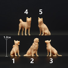 3D print 1/87 1/64 1/43 pet dogs Unpaint figure fit diorama car sand table 233