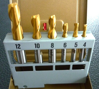 6 x Dormer SKF HSCo Schaft Fräser Schlicht Ø 12, 10, 8, 6, 5, 4 mm  2-schneidig