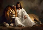 Christ Jesus and Lion Oil Painting Home Decor Wall Art Picture Printed On Canvas