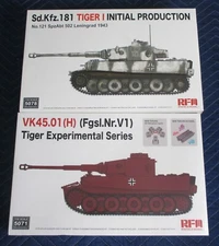 NEW Lot of TWO (2) 1:35 RYE FIELD Kits: 5071 VK45.01(H) & 5078 TIGER I (Initial)