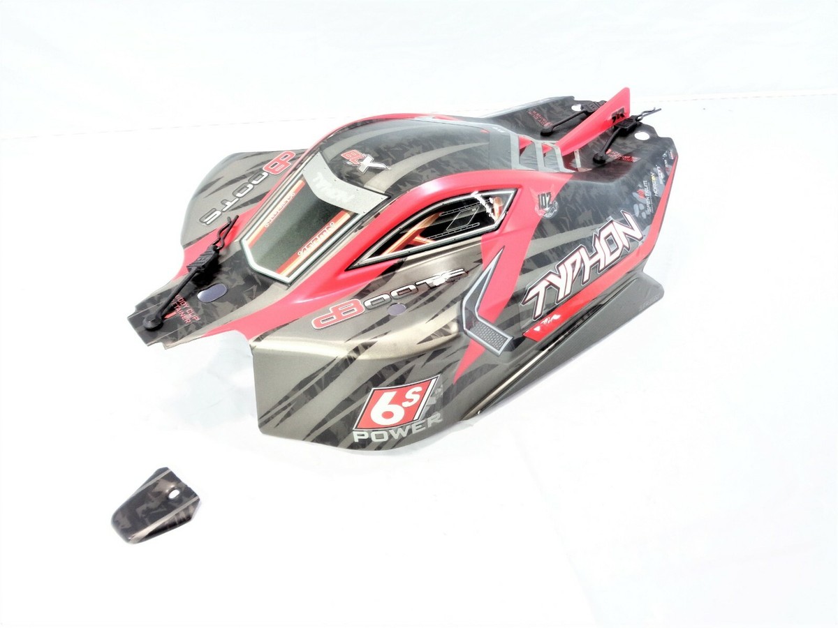 New v5 Arrma Typhon 6s BLX Red Black Factory Painted Body Shell w