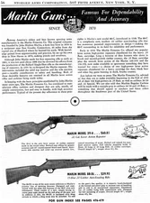 1953 Print Ad of Marlin Model 39A & 88DL Rifle