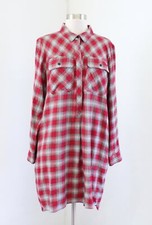 Madewell Daywalk Shirt Dress in Fairfax Plaid Size S Long Sleeve Shift Red