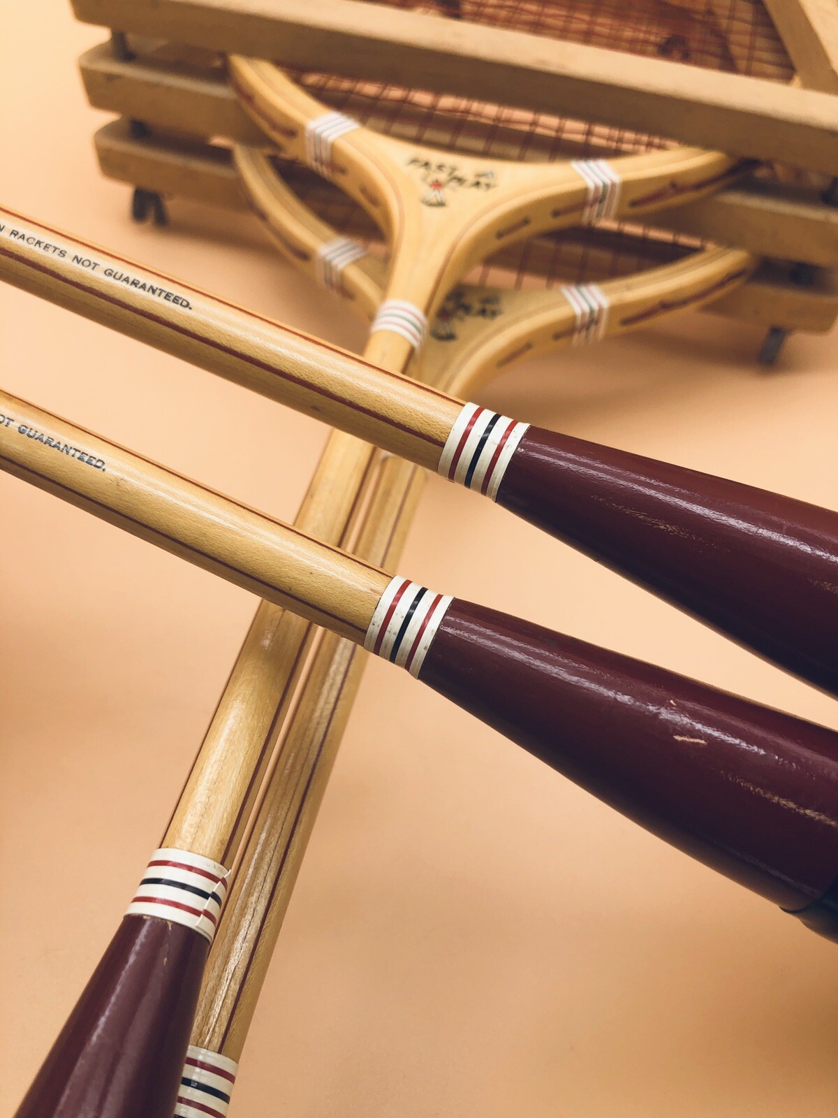 Vintage Set Of 4 Marca Registrada Spalding Fast Play Badminton Racquets eBay