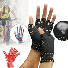 Arthritis Gloves Fingerless Copper Compression Wrist Hand Support Pain Relief