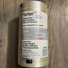 X18 Rolls 3M  Tartan 86518 Filament Tape 8934 Clear 12mm x 55m 1/2in x 60 yards
