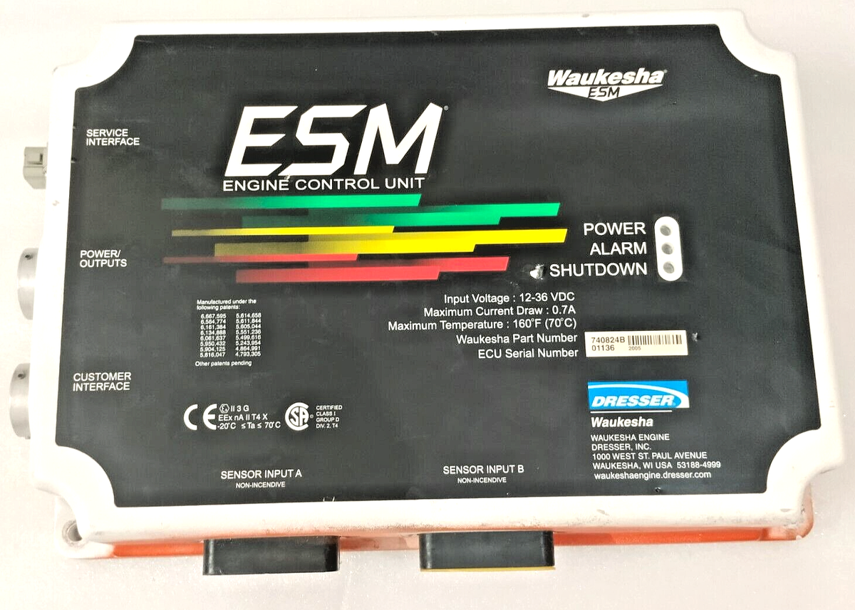 WAUKESHA ENGINE DRESSER ESM ENGINE CONTROL UNIT PART NO: 740824B MADE IN USA WAUKESHA ENGINE DRESSER ESM ENGINE CONTROL UNIT PART NO: 740824B MADE IN USA